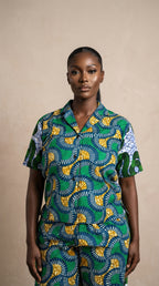 Remi Shorts Set – Two-Tone Ankara Elegance