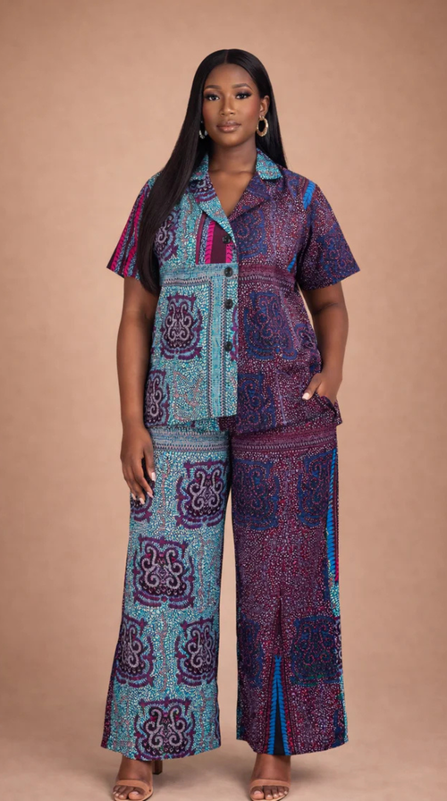 Nalani Trouser Set – Two-Tone Ankara