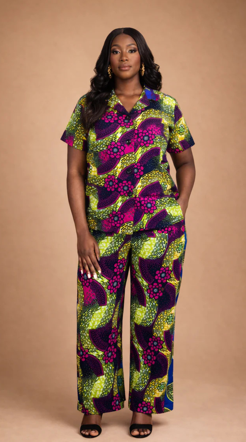 Nalani Trouser Set – Two-Tone Ankara