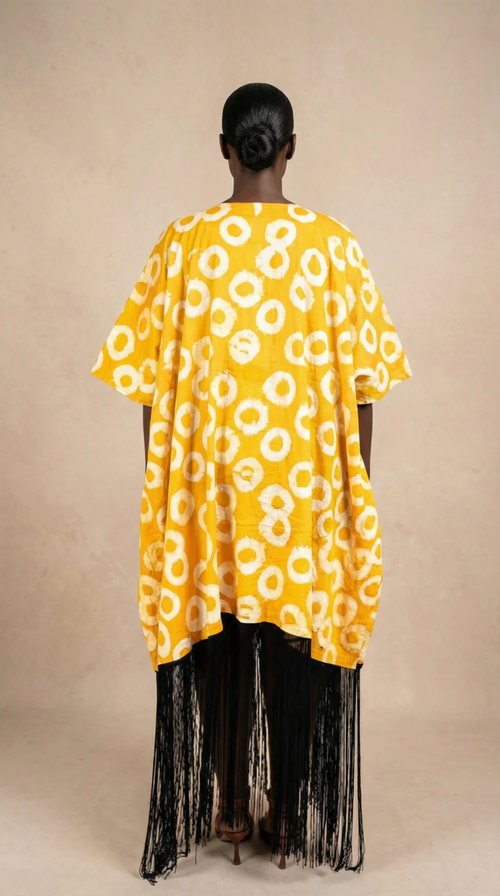 Anzani Fringe Dress - Custom Batik & Luxe Fringing