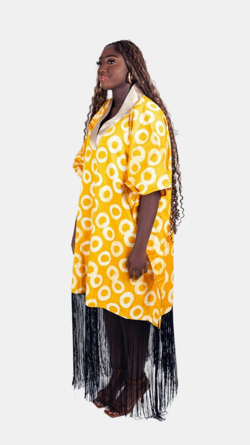 Anzani Fringe Dress - Custom Batik & Luxe Fringing