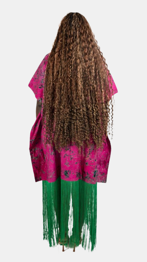 Anzani Fringe Dress - Custom Batik & Luxe Fringing