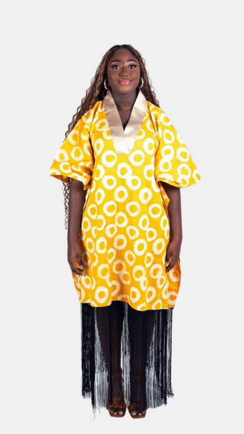 Anzani Fringe Dress - Custom Batik & Luxe Fringing
