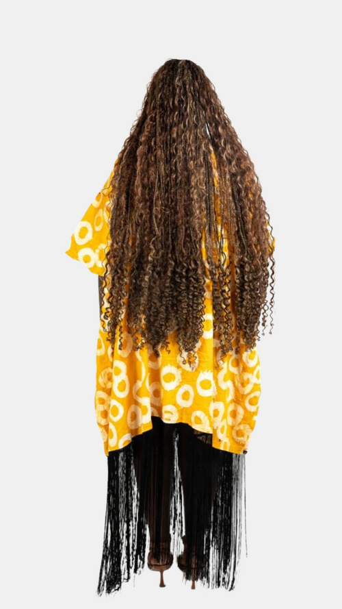 Anzani Fringe Dress - Custom Batik & Luxe Fringing