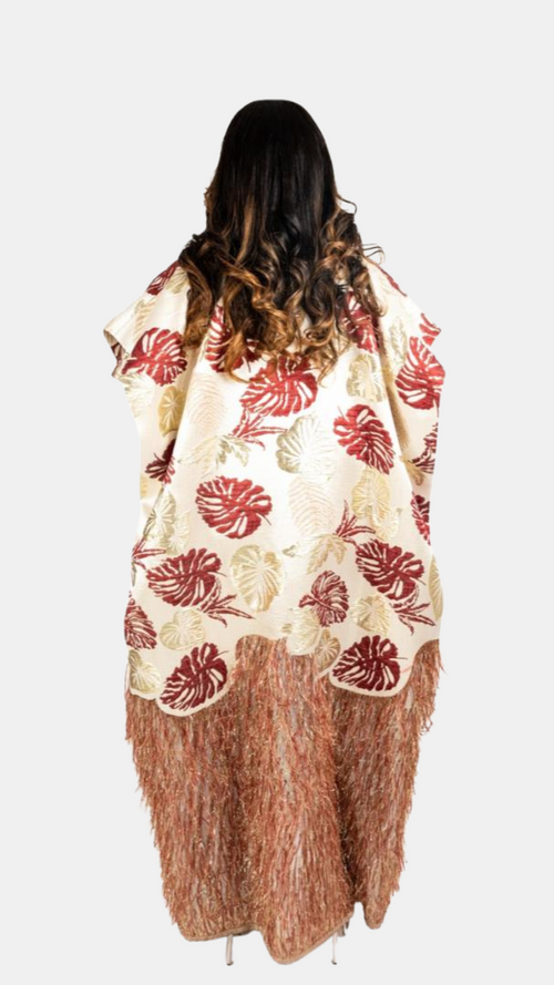 Dalia Feathered Kaftan – Luxury Brocade