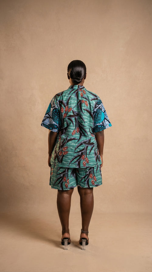 Remi Shorts Set – Two-Tone Ankara Elegance