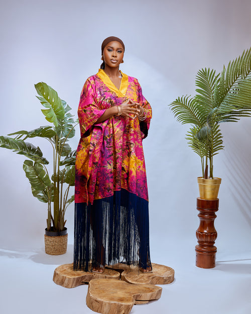 Anzani Fringe Dress - Custom Batik & Luxe Fringing