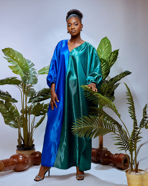 Shanti Half & Half Kaftan – Mikado Elegance