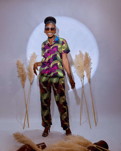 Nalani Trouser Set – Two-Tone Ankara