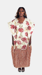 Dalia Feathered Kaftan – Luxury Brocade