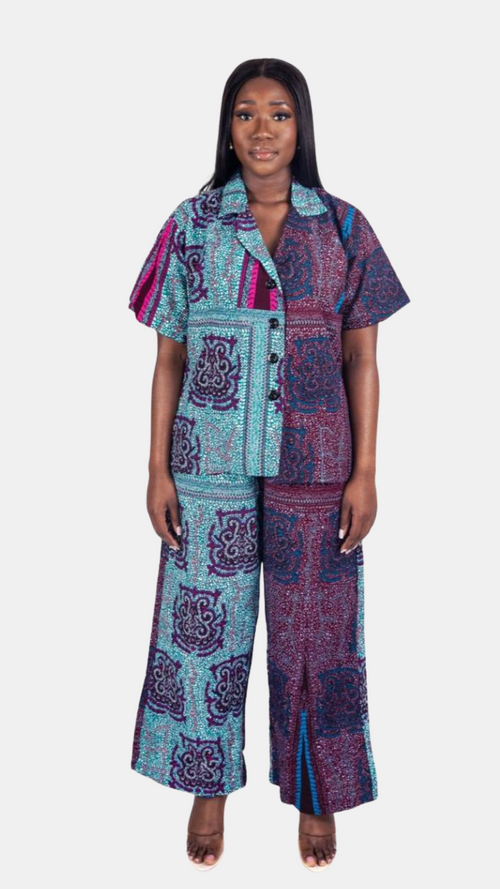 Nalani Trouser Set – Two-Tone Ankara