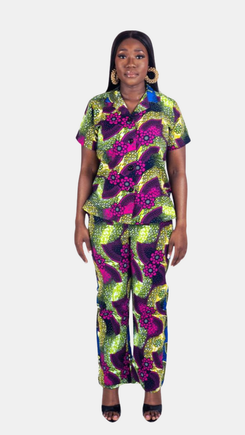 Nalani Trouser Set – Two-Tone Ankara
