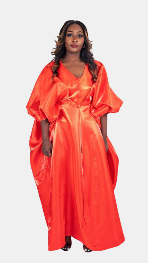 Saha V-Neck Buttoned Dress - Liquid Mikado