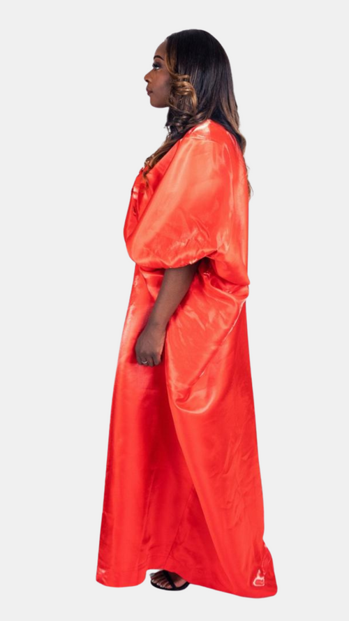 Saha V-Neck Buttoned Dress - Liquid Mikado
