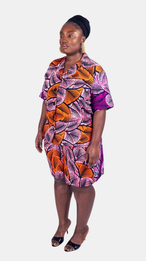 Remi Shorts Set – Two-Tone Ankara Elegance