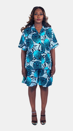 Remi Shorts Set – Two-Tone Ankara Elegance
