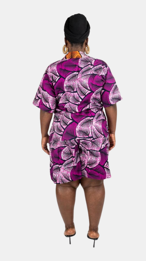 Remi Shorts Set – Two-Tone Ankara Elegance