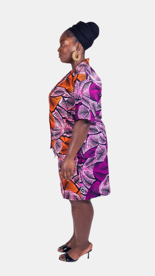 Remi Shorts Set – Two-Tone Ankara Elegance